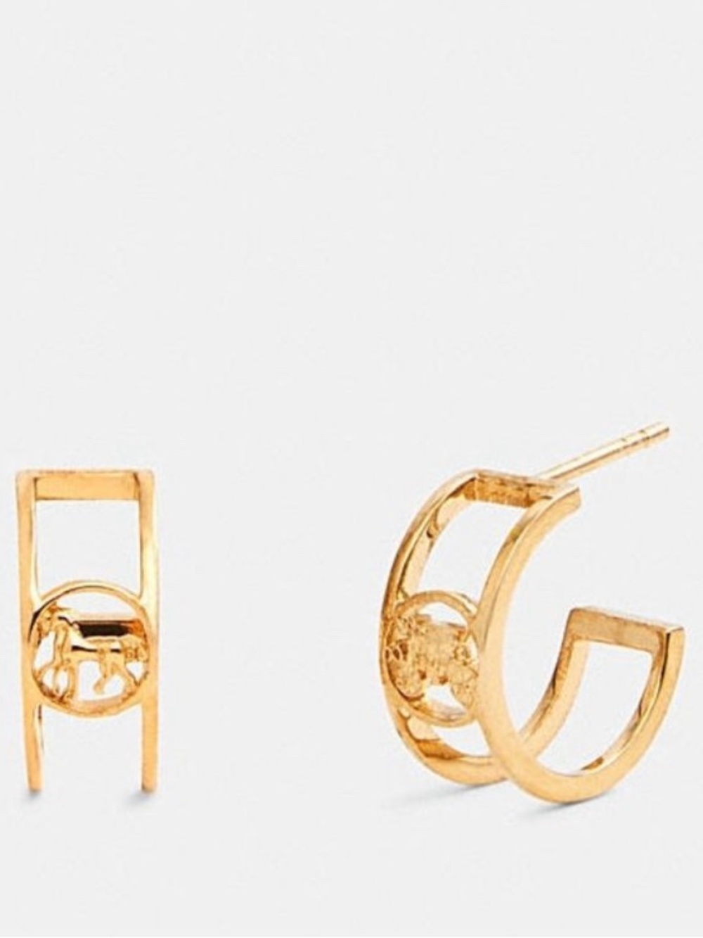 Gold Hoop Earrings with Animal Motif - Women Jewelry